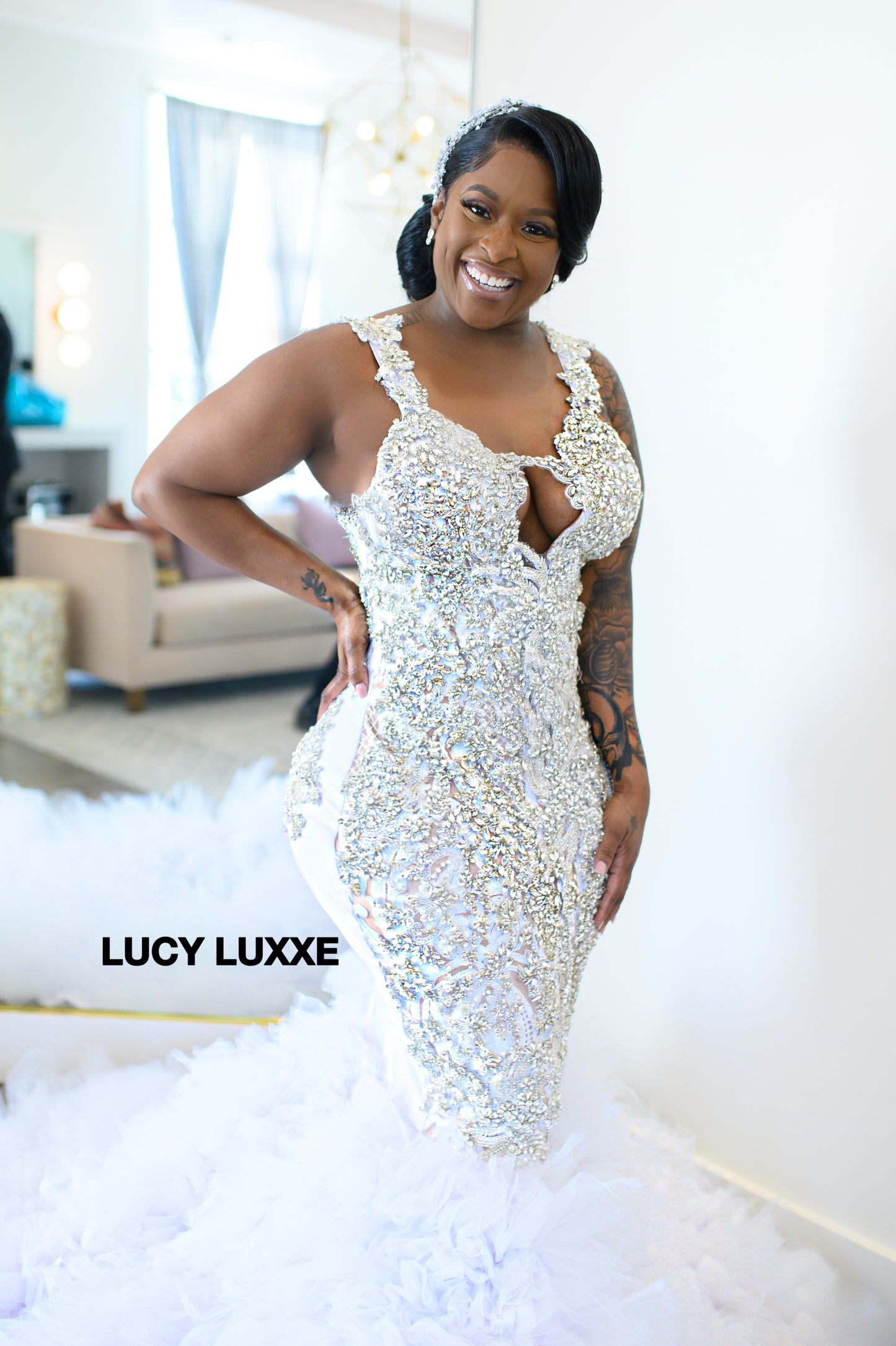 OWN It- lace and crystal corseted gown